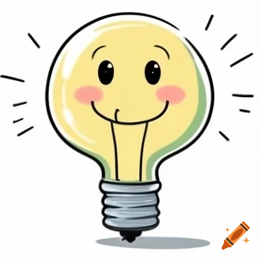 Original cartoon design featuring a bubble bulb tip with a smiling face