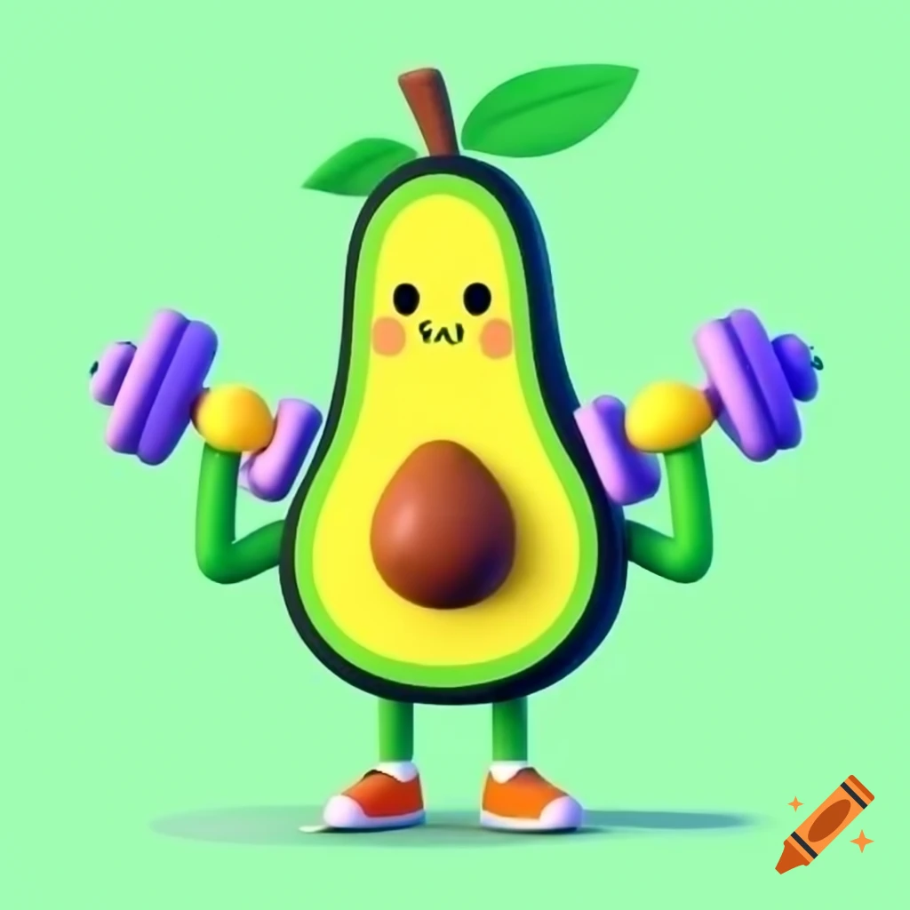 Avocado plushie riding a mini scooter on craiyon