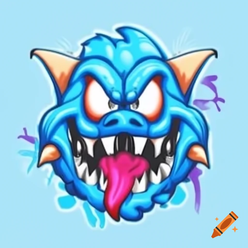 Blastoise depicted in vibrant graffiti art style