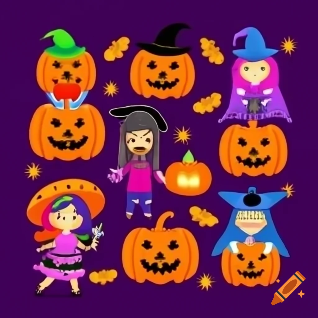 Crest featuring bat, pumpkins, candles, and upside down crucifixes on
