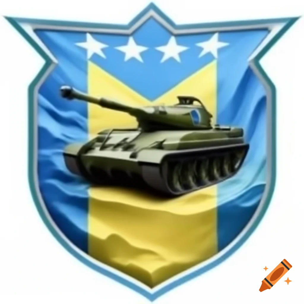 Logo design for Bosnian Tank forces featuring a realistic tank with blue and green colors