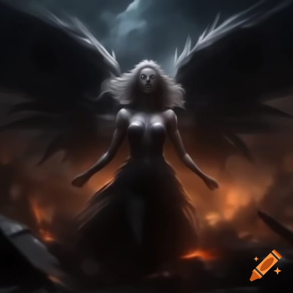 Intense dream realm battle scene with radiant character Aurelia