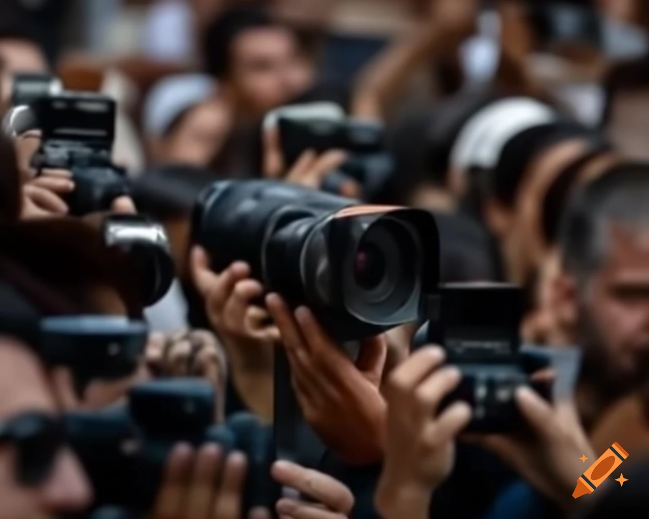 People holding cameras in a negative portrayal