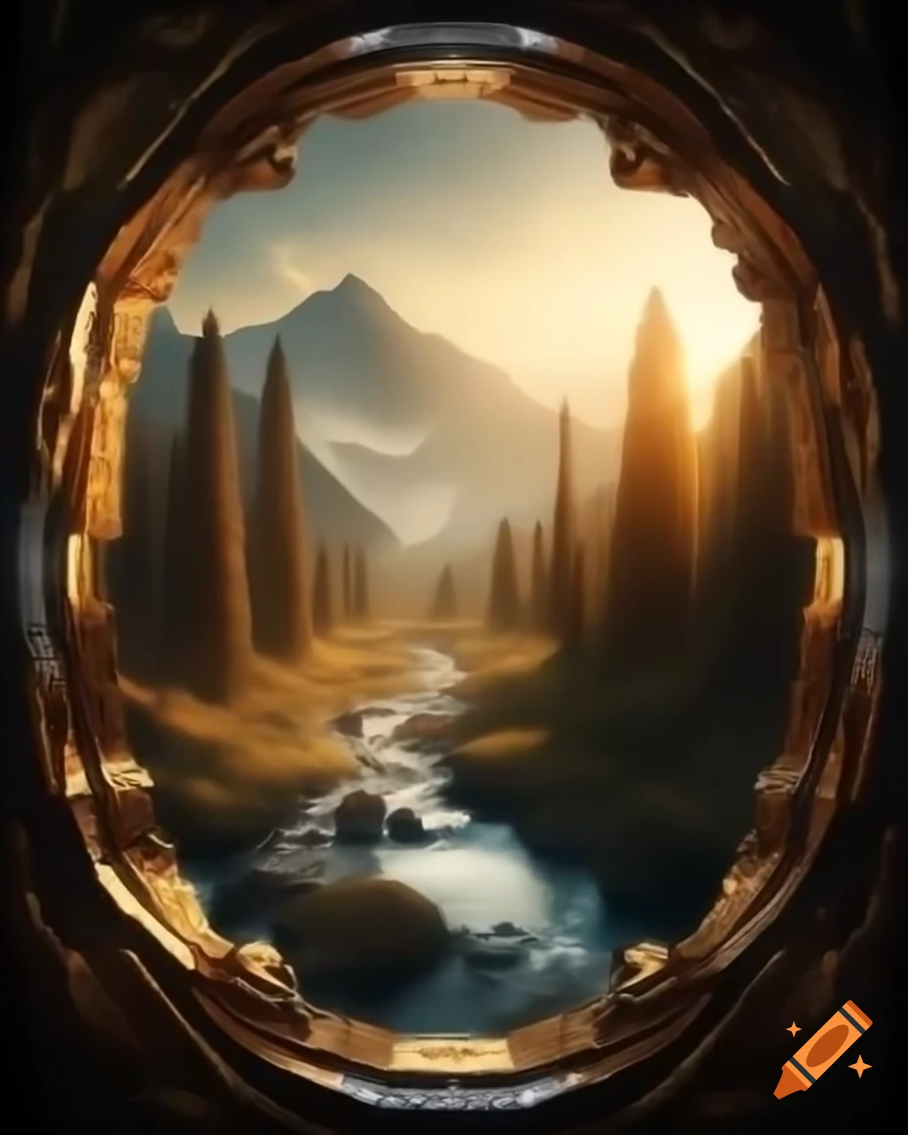 Legendary photo frame crafted from gold with intricate carvings