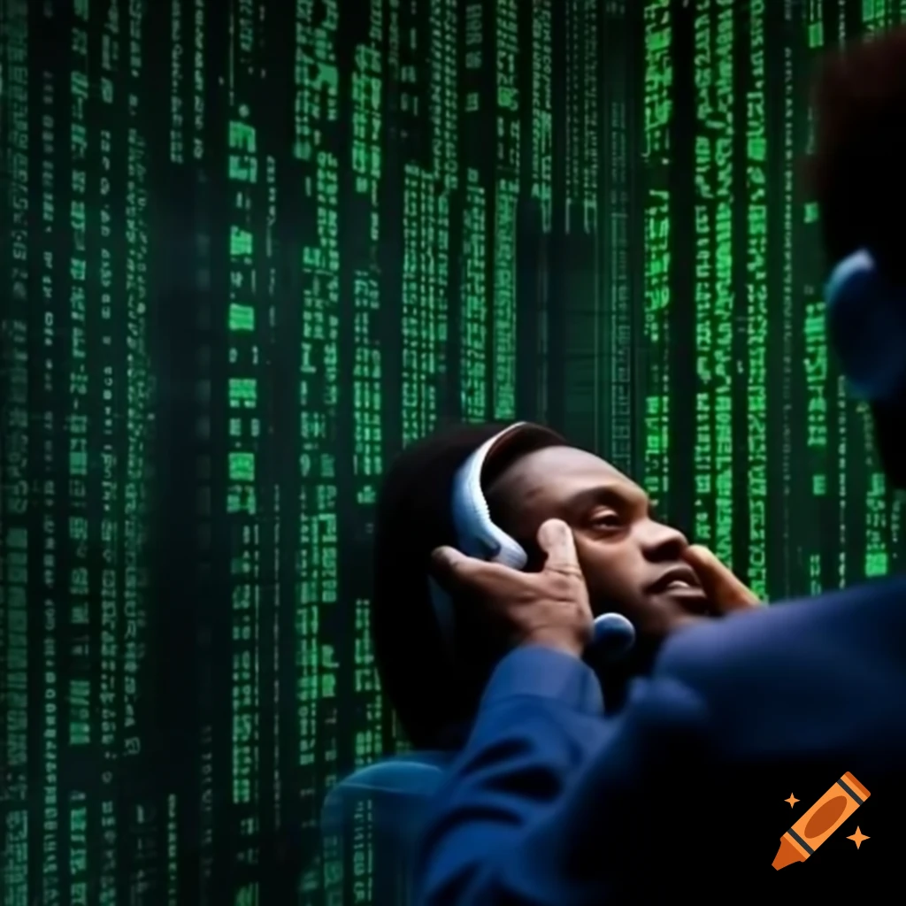 Audio activations with matrix code and person wearing headphones