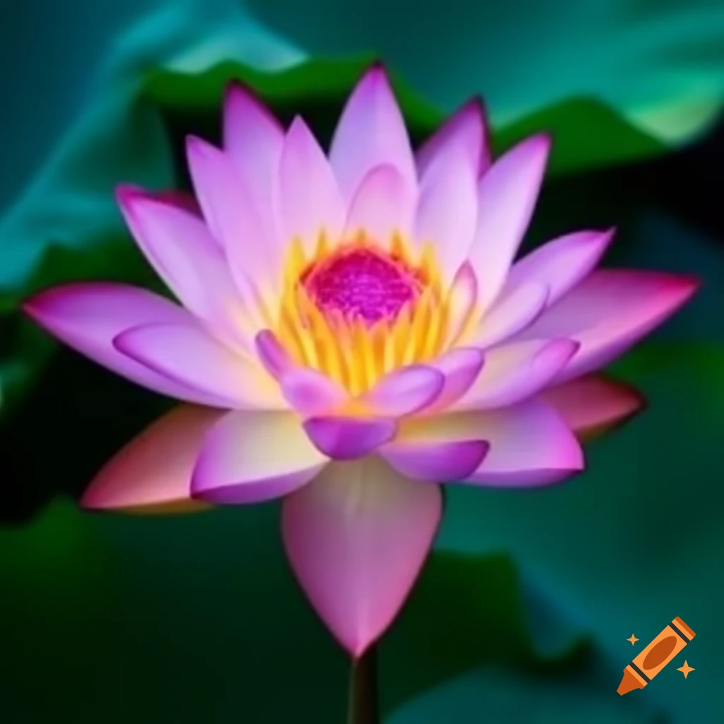 Pink lotus flower in watercolor style on craiyon