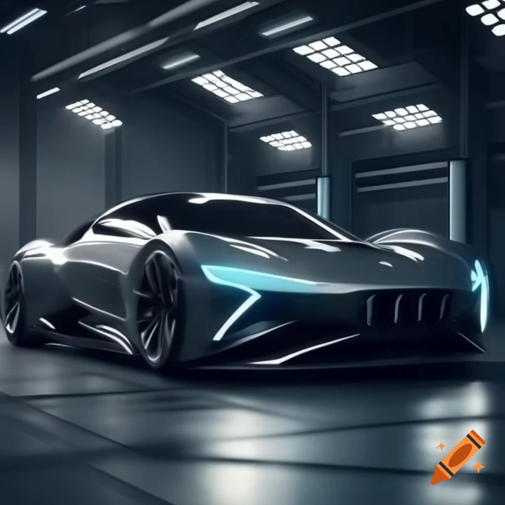Futuristic modern large car garage design
