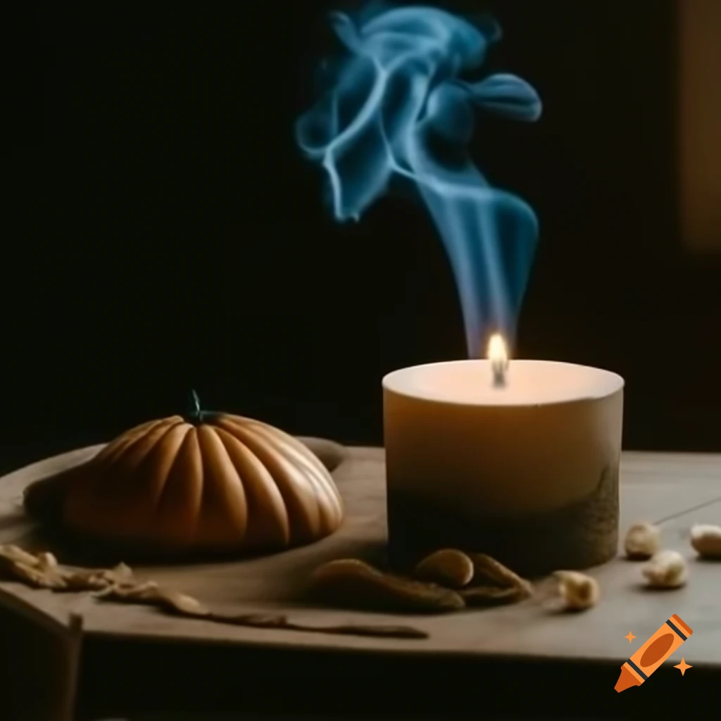 Moon observing smoke from a lit candle