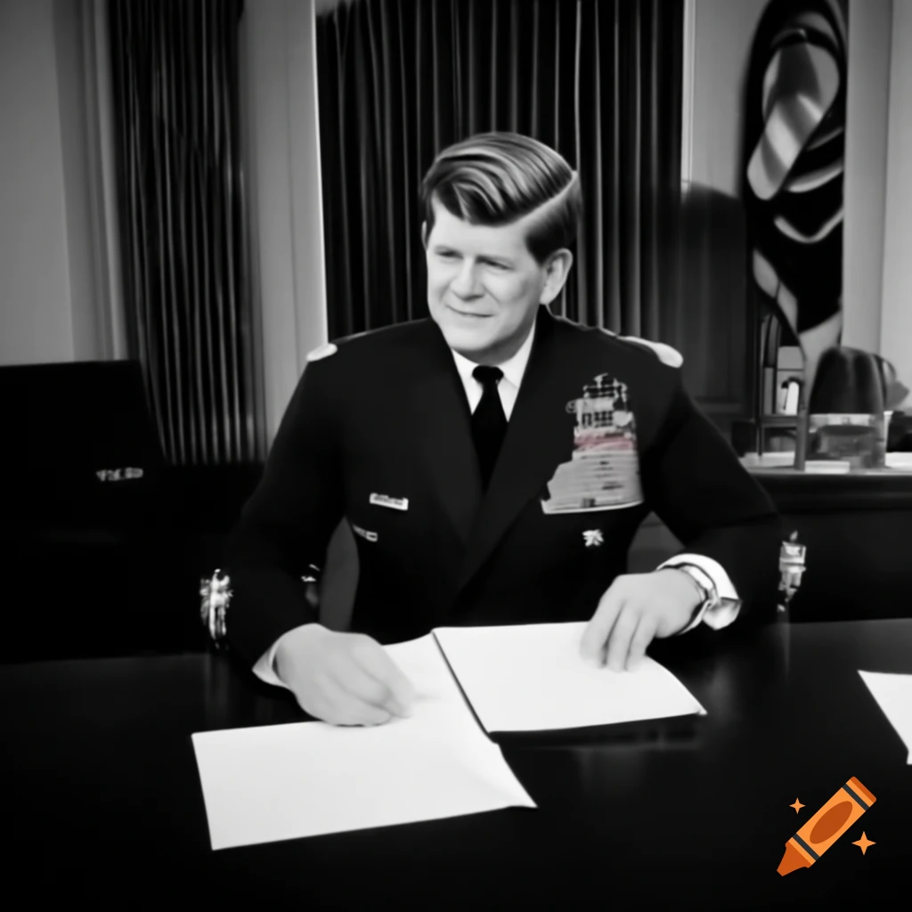 President John F. Kennedy writing a letter