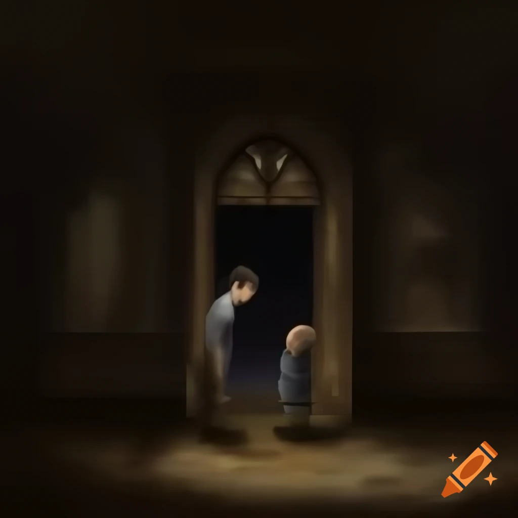 Cursed painting in eerie setting with whispers and spirits