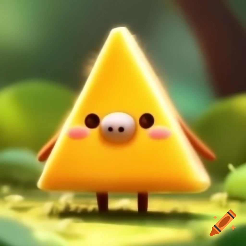 Cute triangle-shaped animal character design