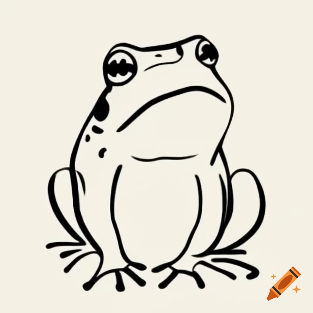 Frog with scared expression inspired by The Scream