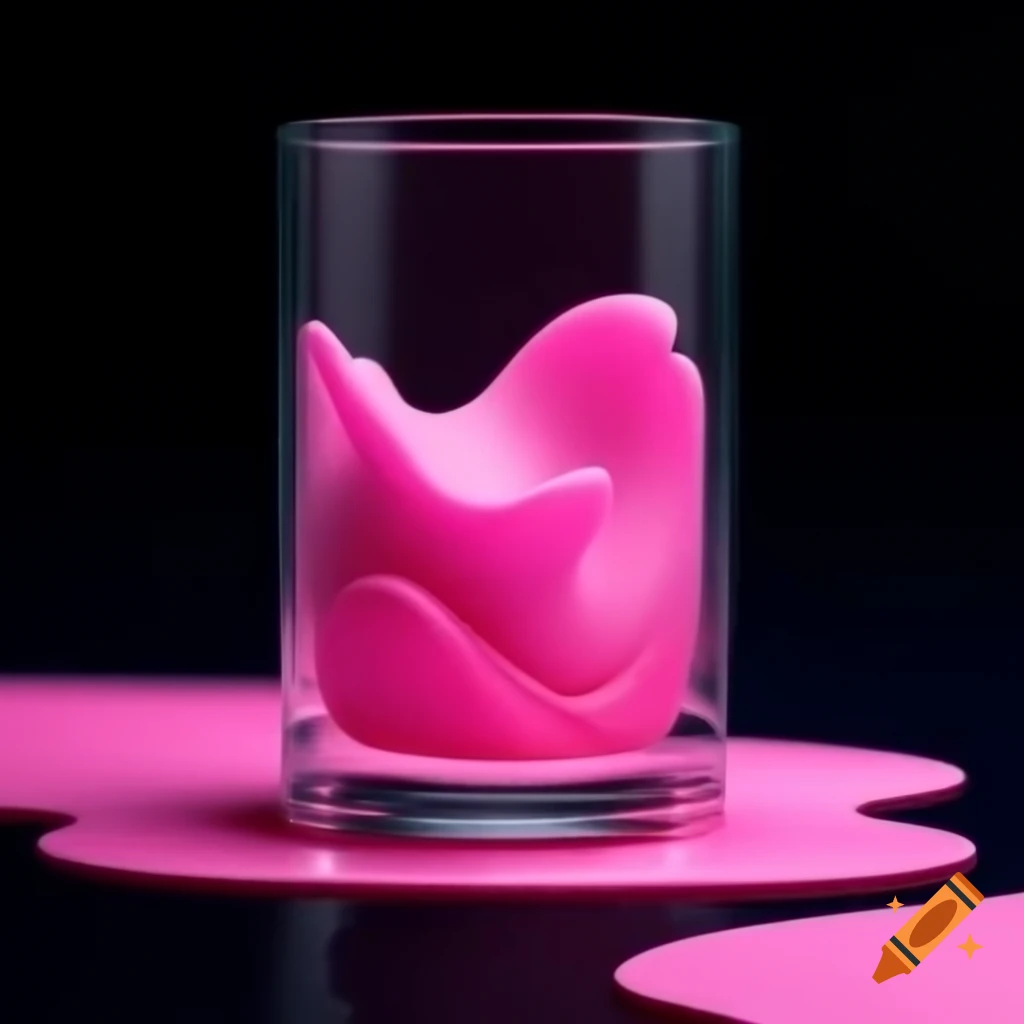 Glass half filled with pink fluid
