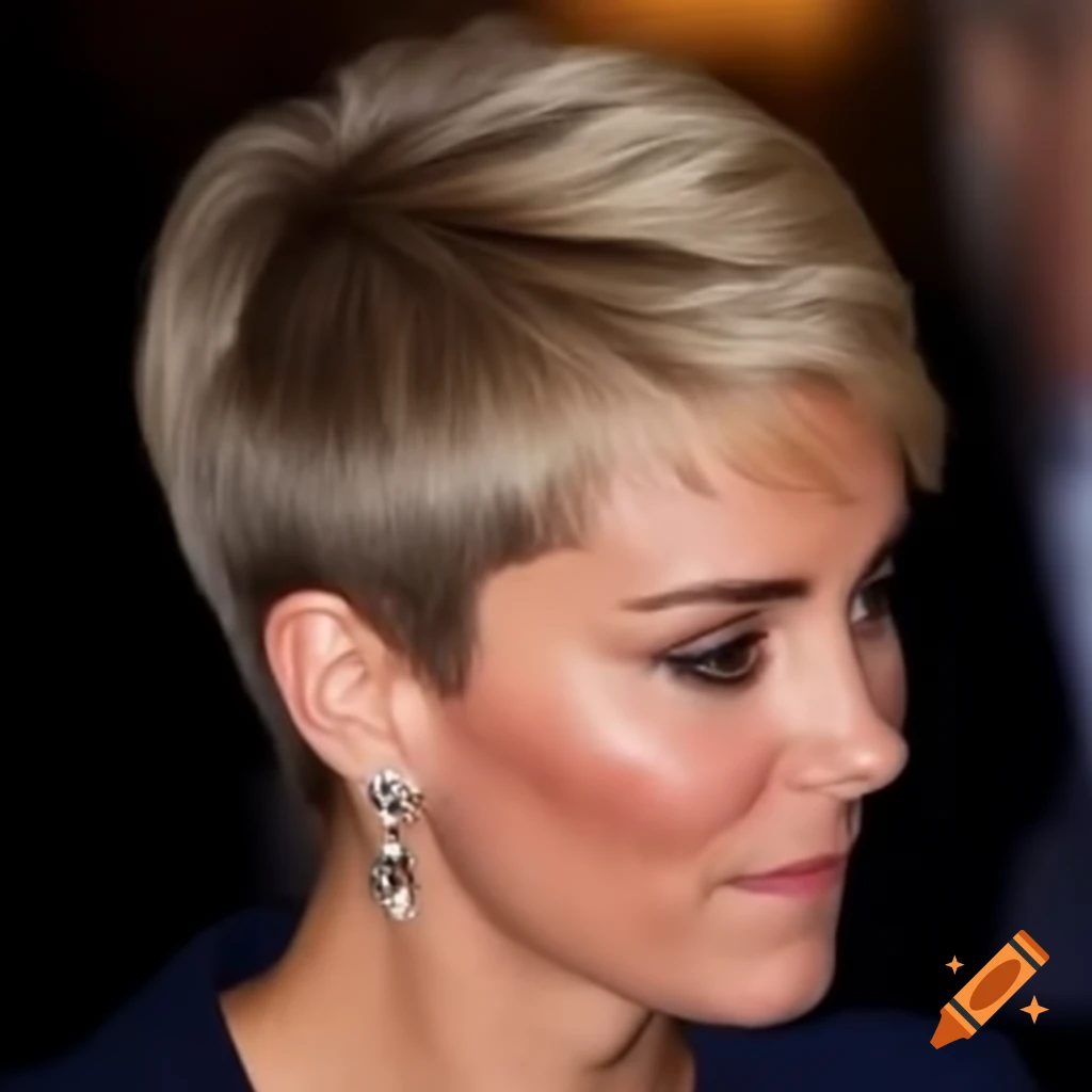 Catherine Middleton showcases her new pixie haircut with clippered back and sides