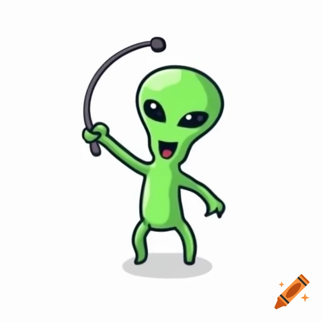 Cartoon alien probe wand
