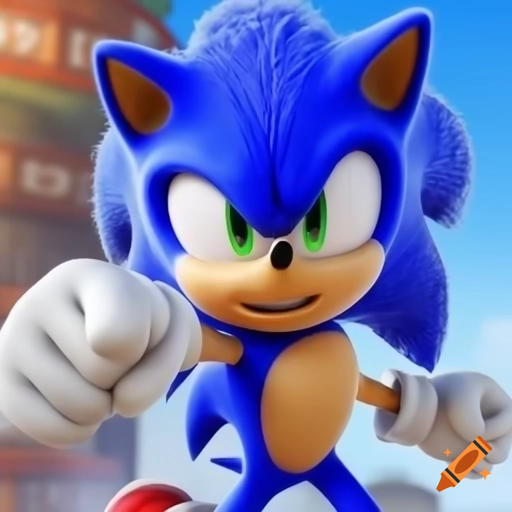 Sonic the Hedgehog in video game style