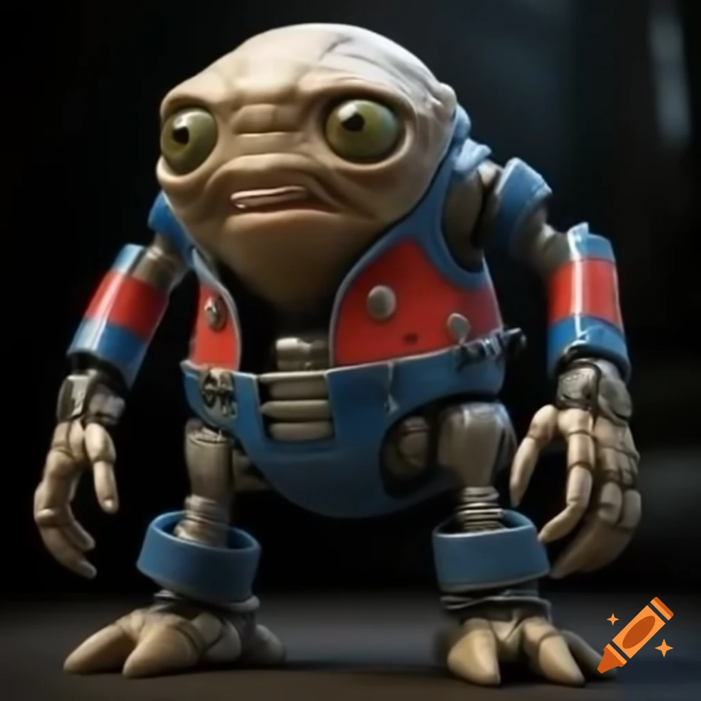 Killerclown-Robot from interdimensional alien race looking at camera