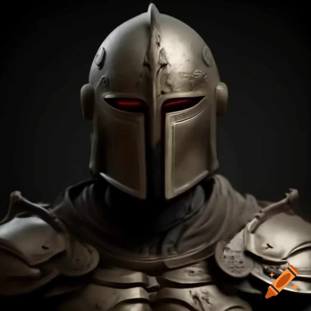 Realistic battle helmet and torso display