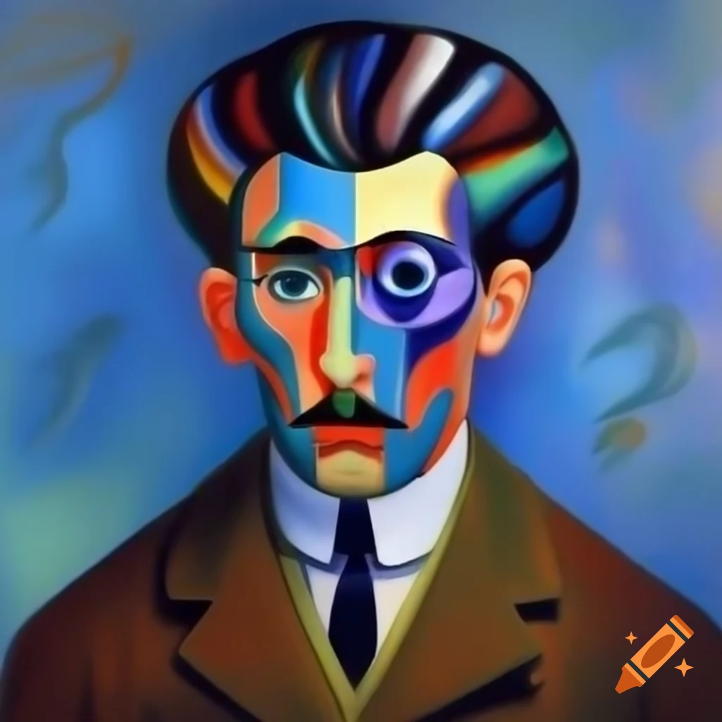 Italo disco inspired painting by David Hockney and Pablo Picasso