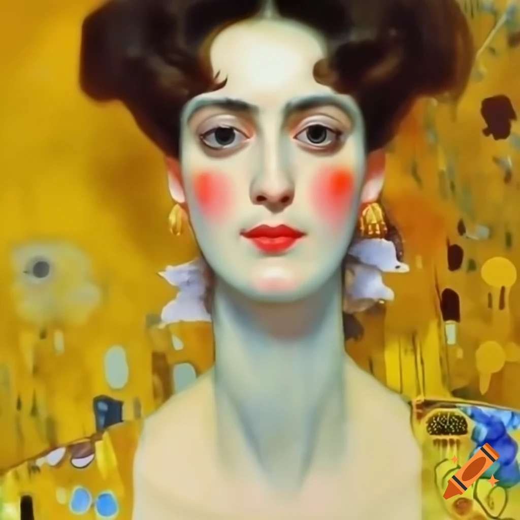 Expressionist oil painting of a woman with delicate porcelain-like skin in soft pale tones