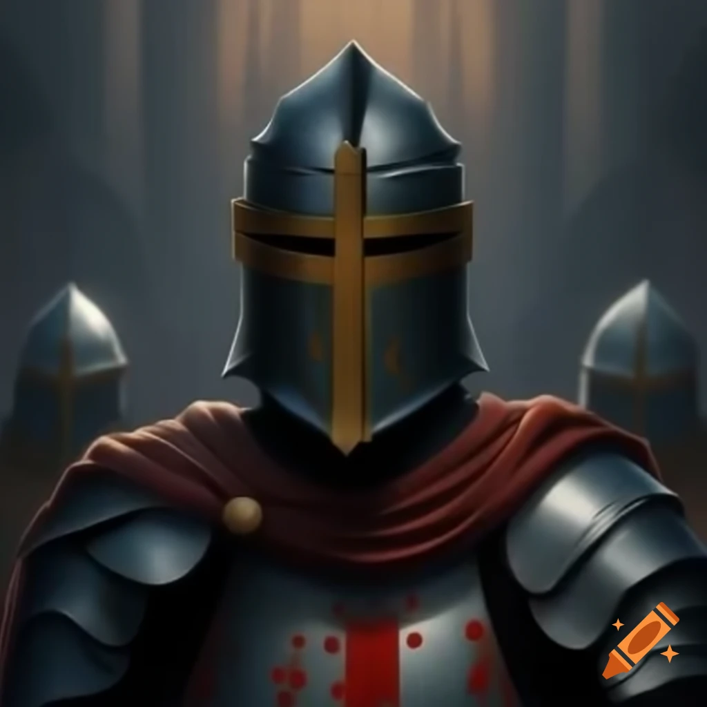 Knight in armor standing forward