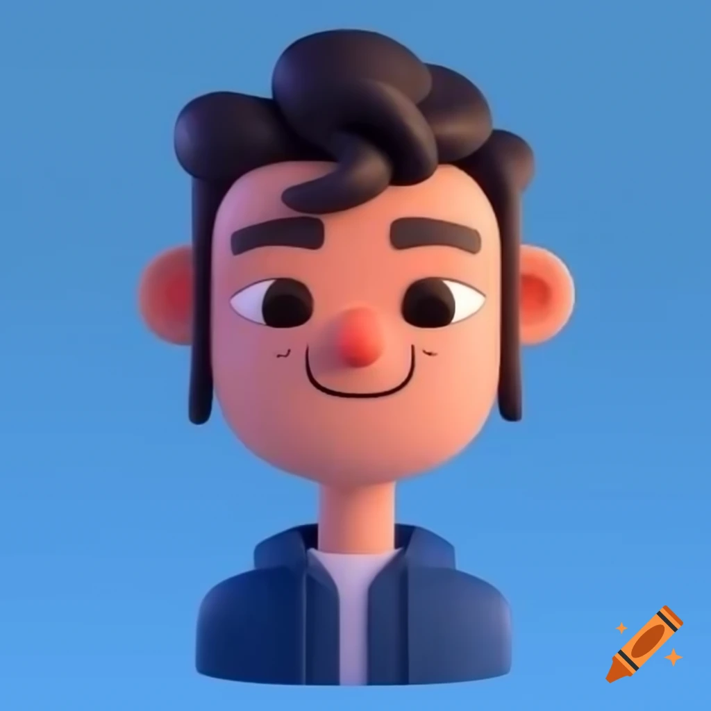 Italian male student cartoon avatar art