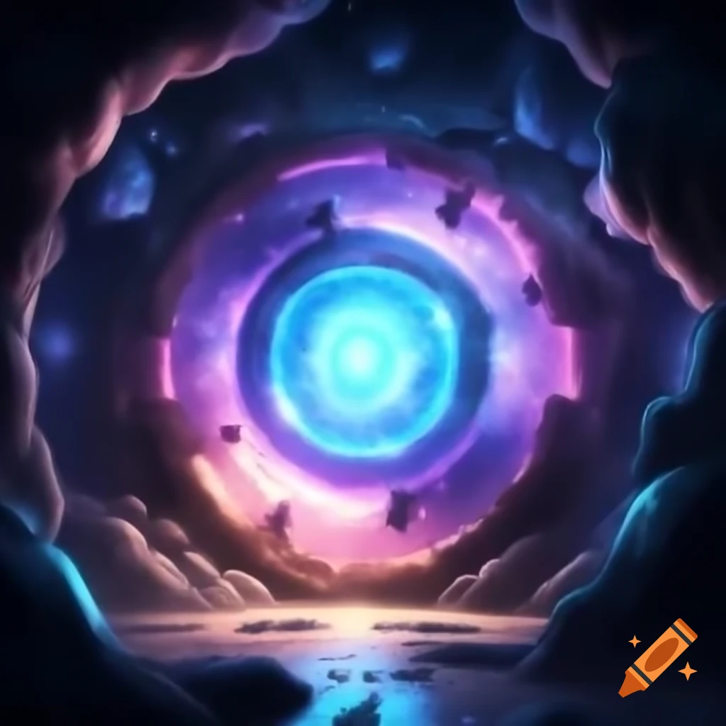 Mysterious magic portal with vibrant colors