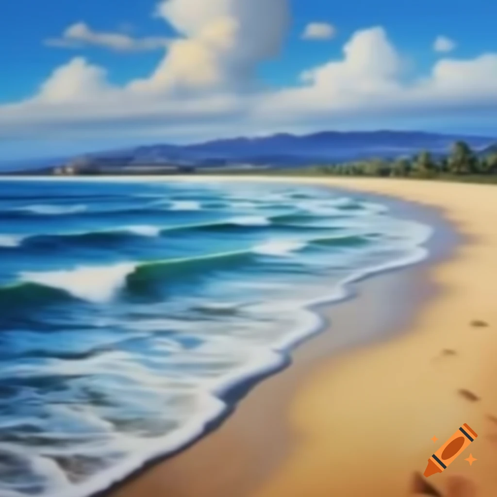 Realistic depiction of a serene beach scenery