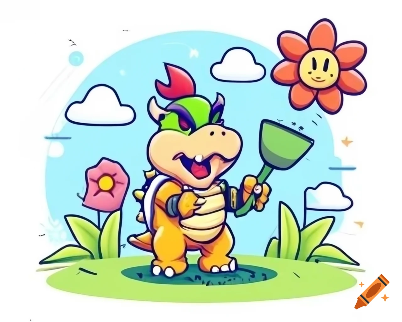 illustration-of-iconic-green-yoshi-from-super-mario-bros-with-a
