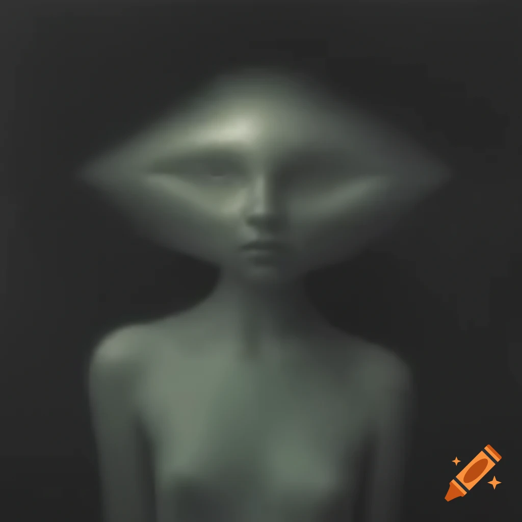 Surrealistic monochrome artwork using one color