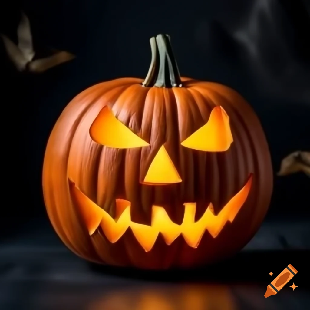 Halloween pumpkin on black background