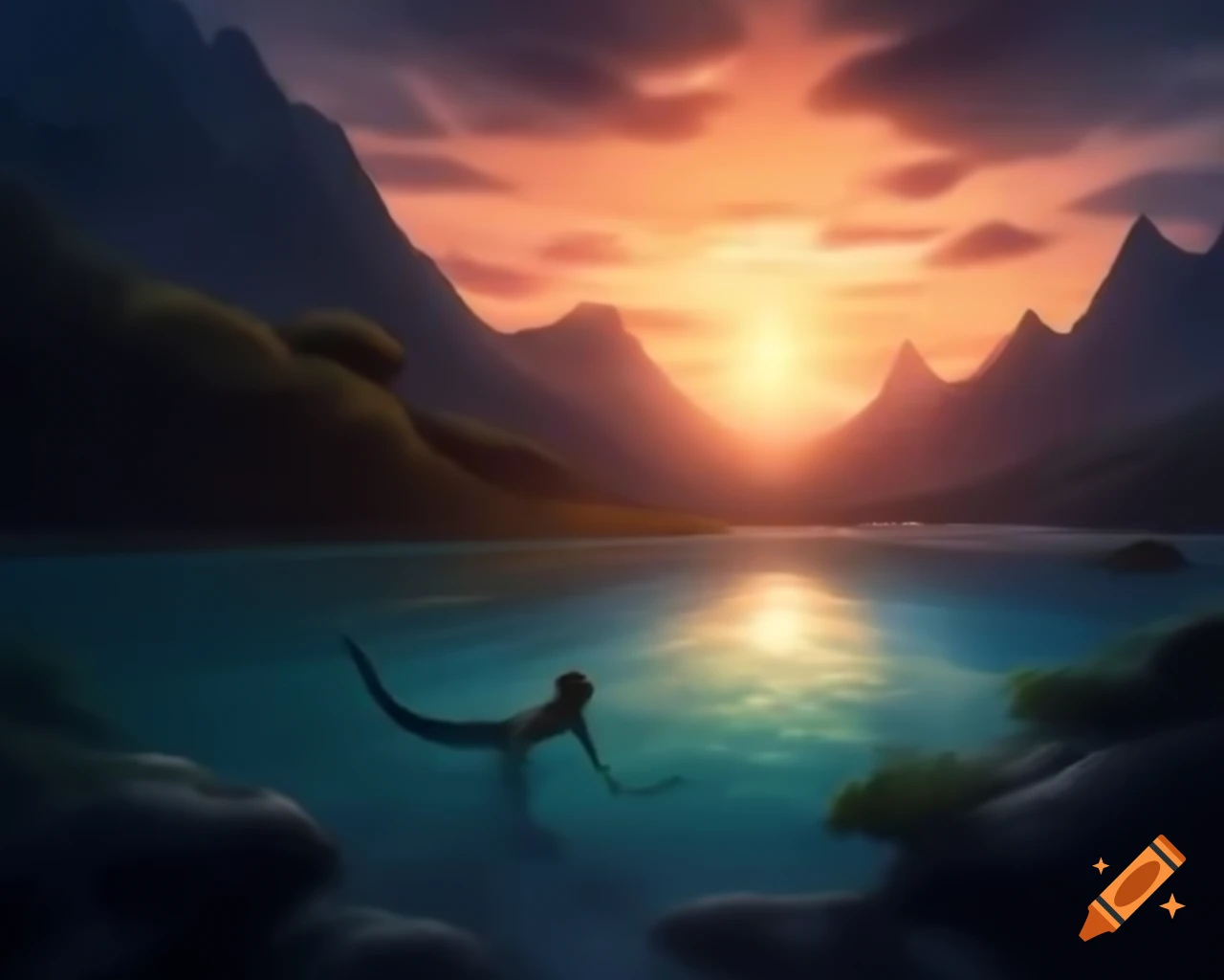 Photorealistic concept art of a mermaid in natural colors