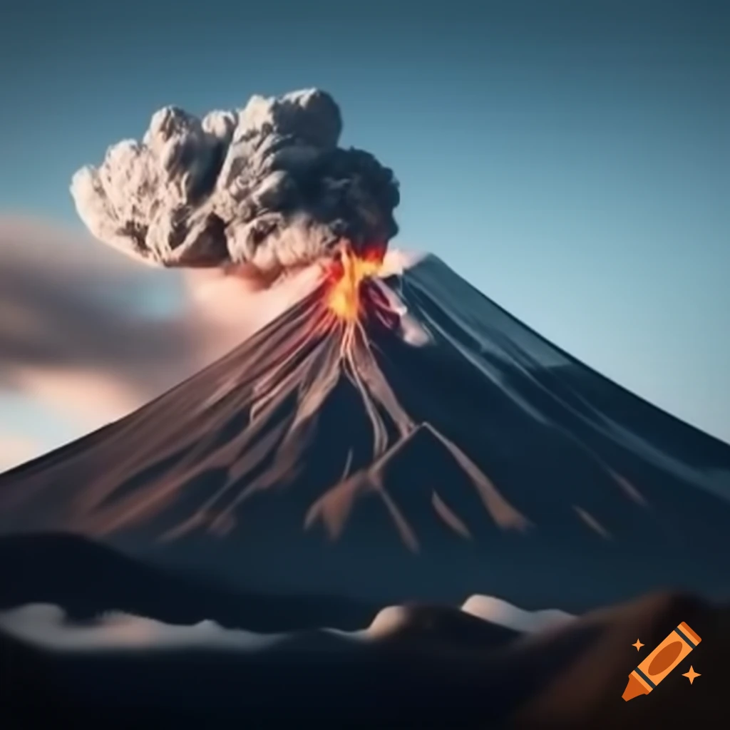 Montaño Negro volcano erupting