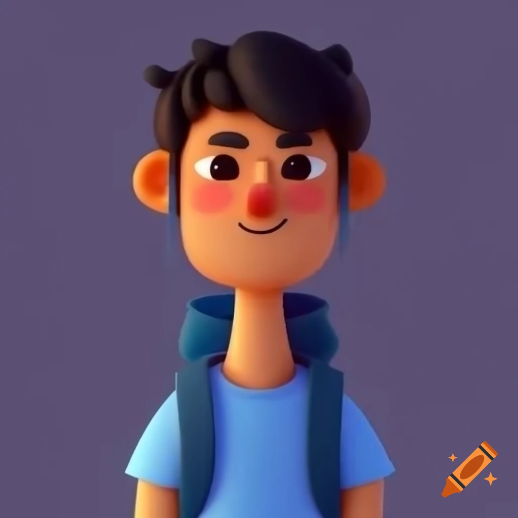 Italian male student avatar cartoon art