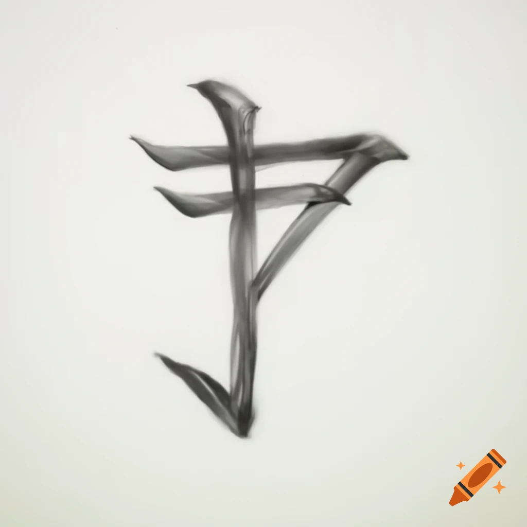 Pencil sketch of runic symbol representing the first aett in Sanskrit