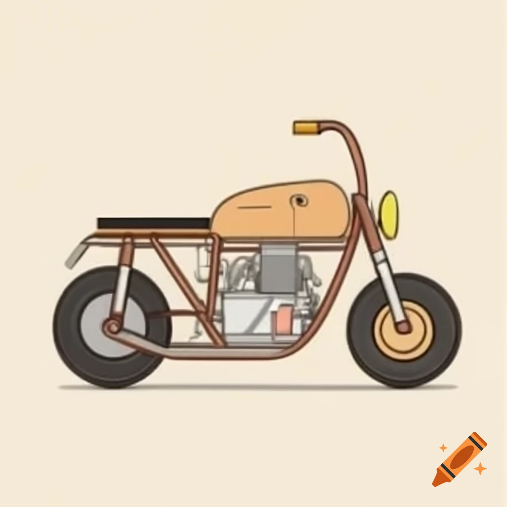 DIY wooden motorcycle featuring a car engine and BLDC motor hybrid