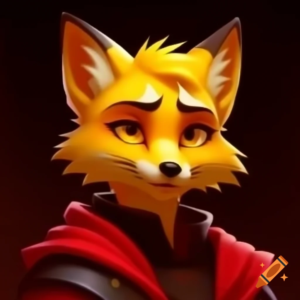 Yellow fox fursona styled as a Sith Lord