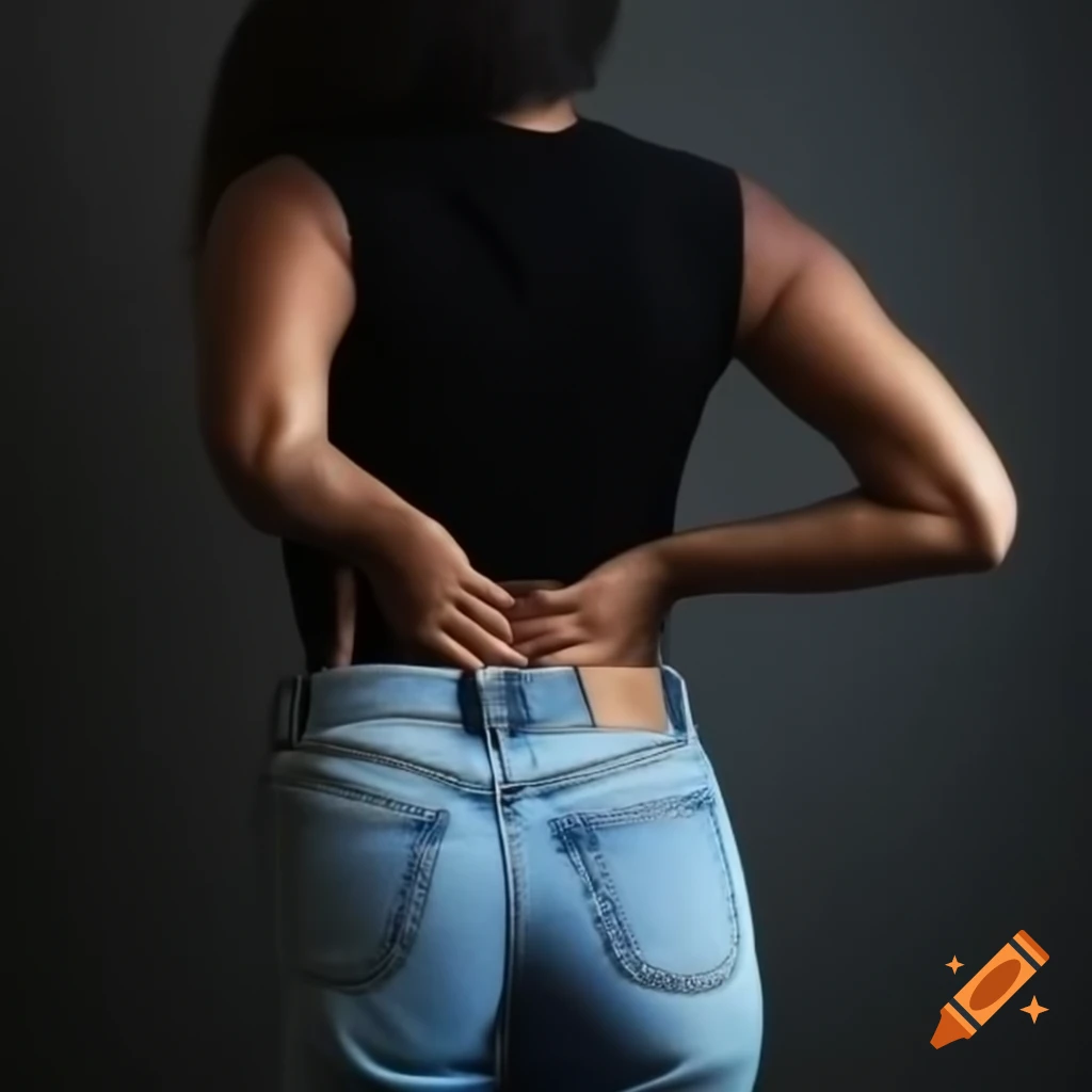 Woman wearing jeans viewed from the back
