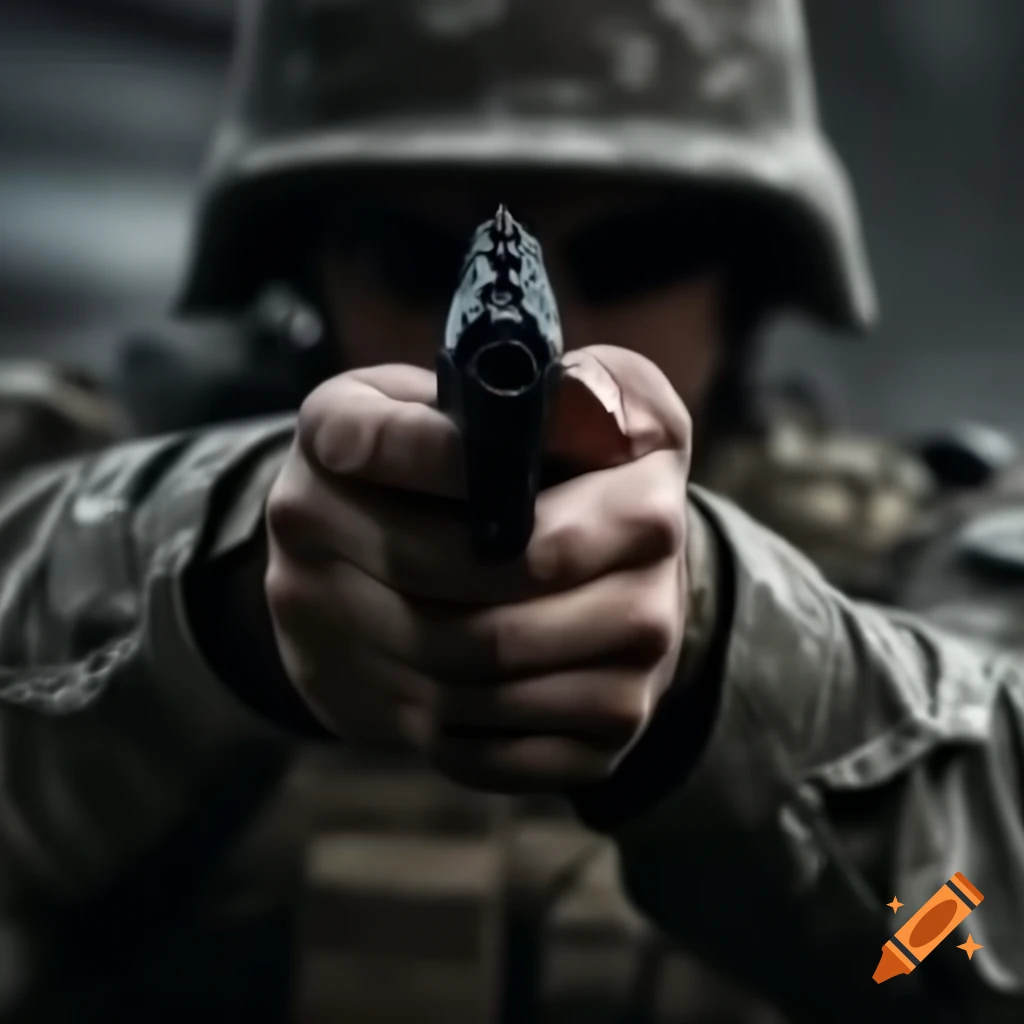 Soldier with pistol