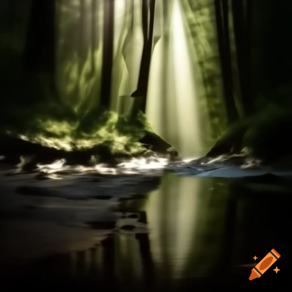 Serene forest grove evoking a sense of immersion and tranquility
