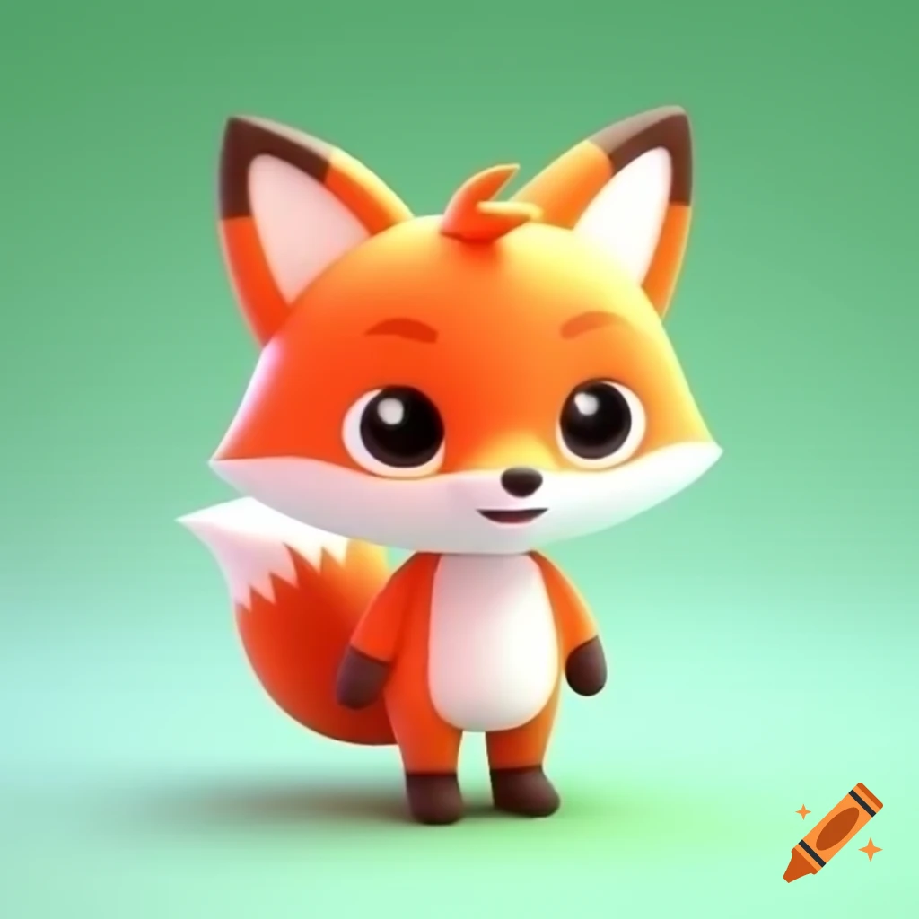 Cute little 3D fox design