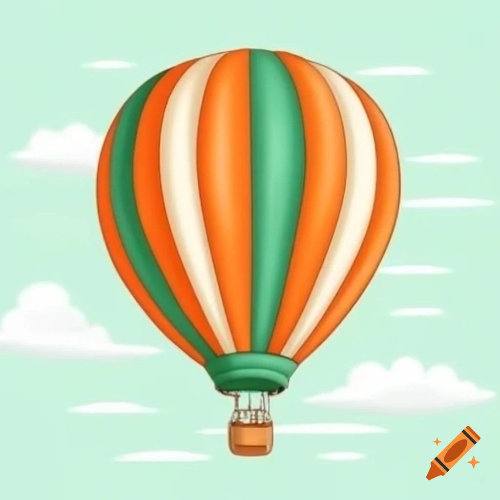 Colorful hot air balloon floating in the sky on craiyon