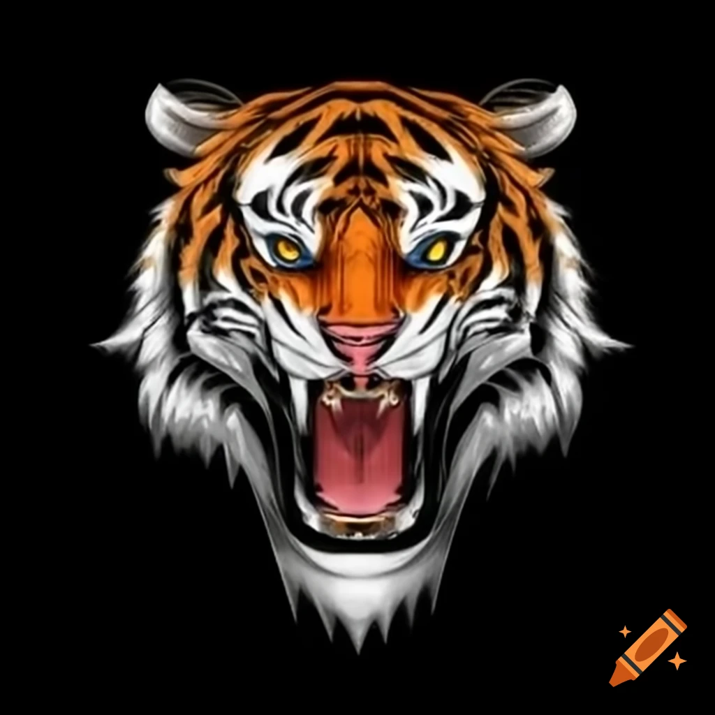 Realistic depiction of an angry tiger's mouth