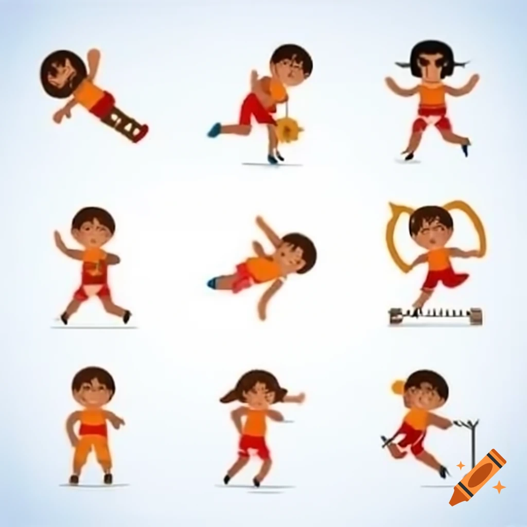 Icons of children engaging in various sports activities