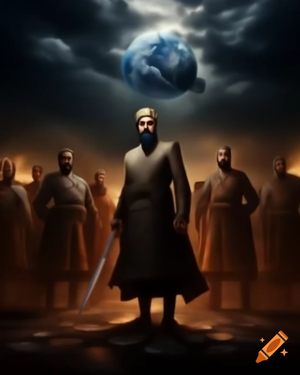 Dramatic scene of Mughal emperor Humayun and Shershah Suri in 1540 India