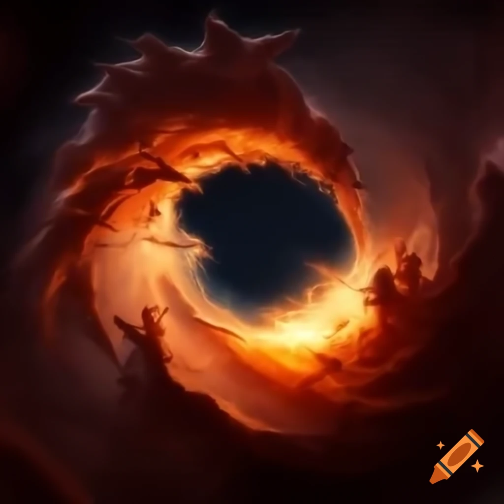 Abstract representation of massive form expanding across horizon with vibrant colors