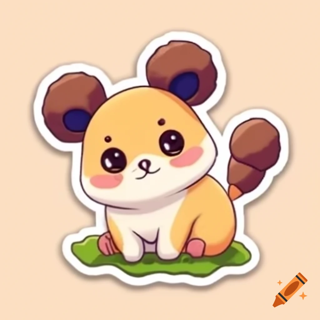 Cute animal sticker design