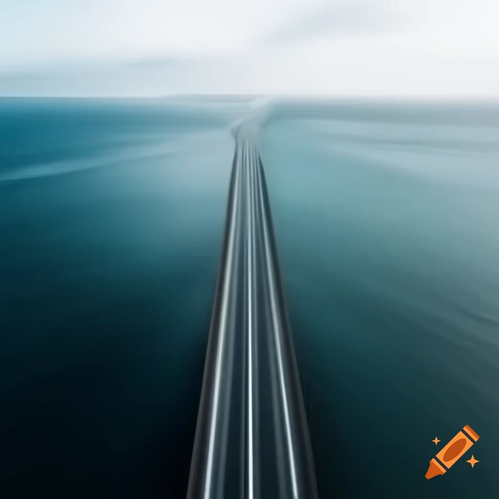 Endless road extending into the ocean