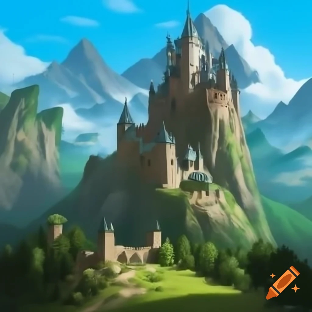High castle on six mountain peaks