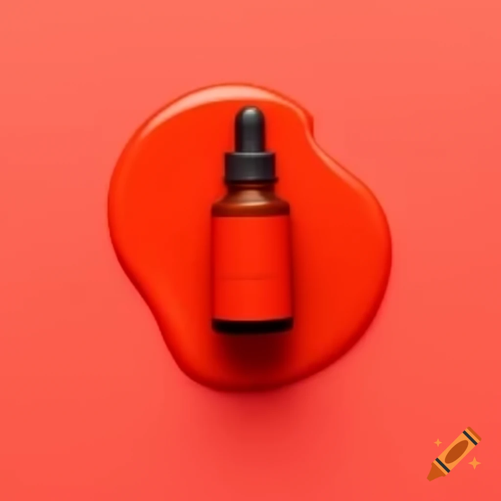 Red essential oil bottle